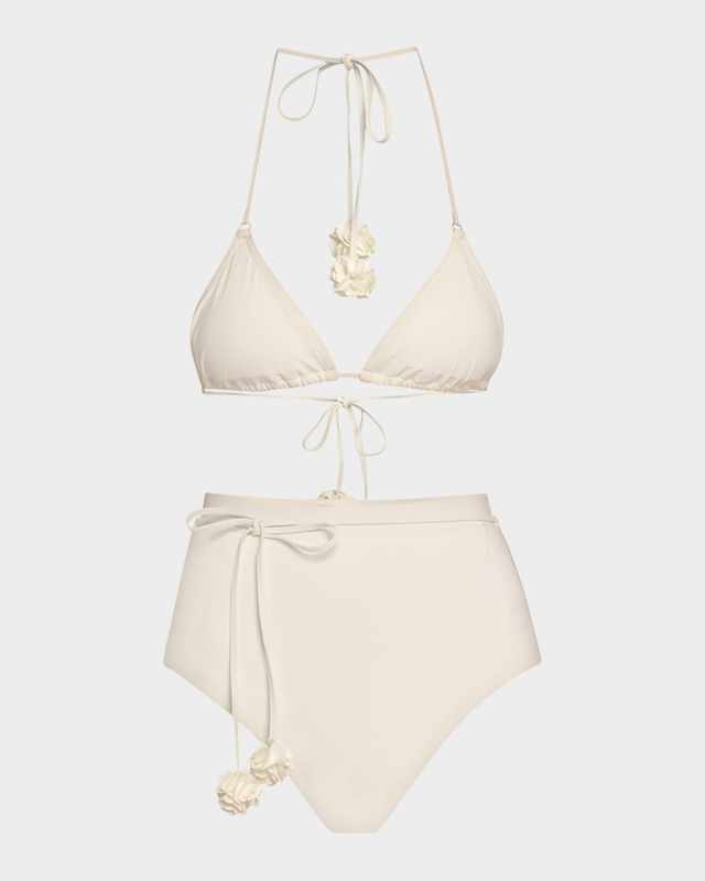 Everley Flower Trim Two-Piece Swimsuit